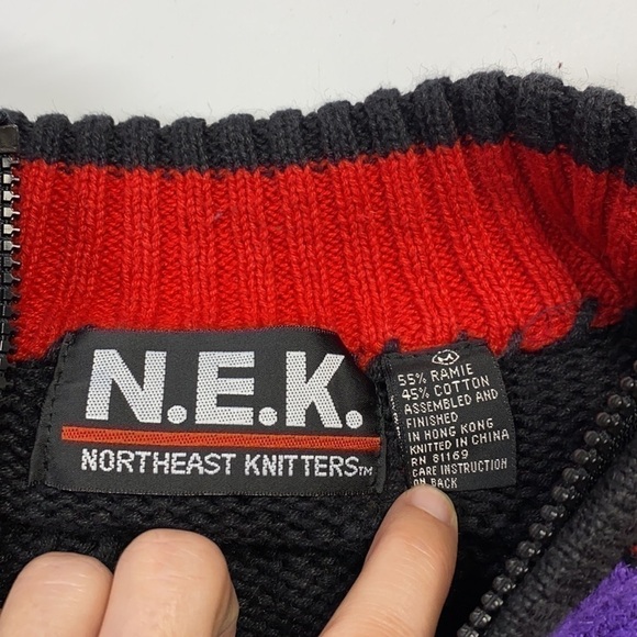 Northeast Knitters Colorful Full Zip Vintage Sweater - Picture 3 of 6
